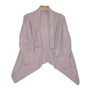 Talula Babaton Waterfall Cardigan Women Small Greige Linen Silk Blend Open Front